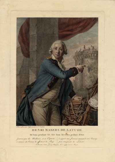 Portret van Henri Masers de Latude 1725-1805, 1790 door Antoine Vestier