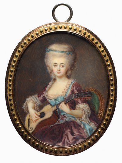 Portret van een Vrouw met een Gitaar, genaamd Louise d