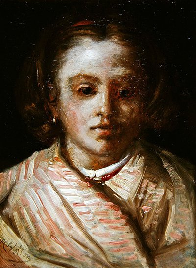 Portret van een kind door Antoine Vollon