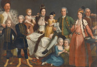 David George van Lennep (1712-97), senior koopman van de Nederlandse fabriek in Smyrna, en zijn vrouw en kinderen door Antoine de Favray (attributed to)