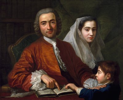 Dr. Salvatore Bernard met Zijn Vrouw en Zoon door Antoine de Favray