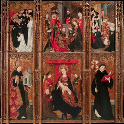 Altaarstuk van de Maagd, Sint Augustinus en Sint Nicolaas van Tolentino door Antoine de Lonhy