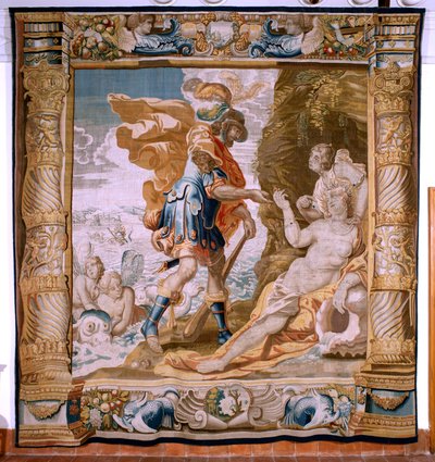 Vlaamse wandtapijt. Serie Verhaal van Theseus. Theseus ontvangt Minos