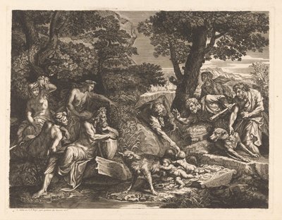 Romulus en Remus door herders gevonden door Antoinette Bouzonnet