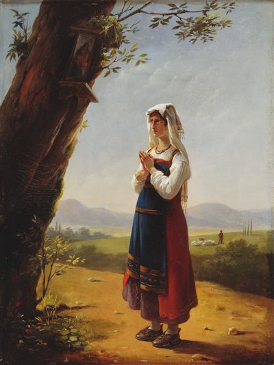 Boer op het Romeinse platteland door Antoinette Cecile Hortense Lescot Haudebourt