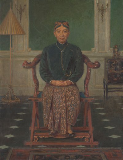 Portret van Pangeran Ario Soejono, minister zonder portefeuille in oorlogskabinet te Londen door Anton Abraham van Anrooy