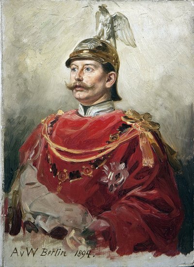 Portret van Duitse keizer Wilhelm II (1859-1941), koning van Pruisen door Anton Alexander von Werner