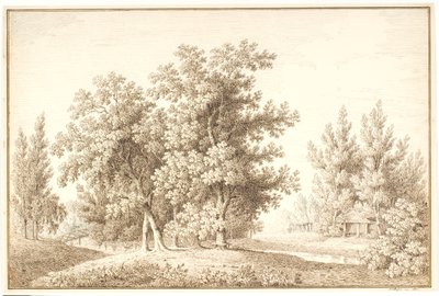 Park met waterloop en klein huisje door Anton Carl Dusch