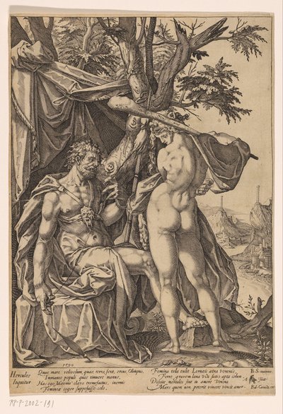 Hercules en Omphale door Anton Eisenhoit