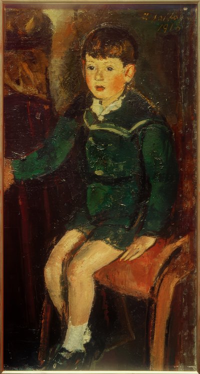 Zoon Peter (zittend) door Anton Faistauer