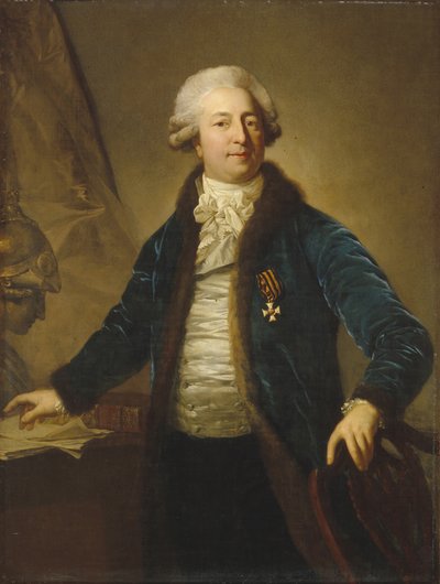 Portret van Adrian Ivanovich Divov 1749-1814, 1790s door Anton Graff