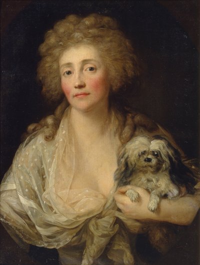 Portret van Anna Oraczewska met de Hond, 1789 door Anton Graff