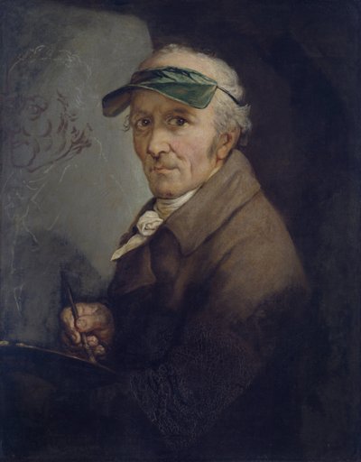 Zelfportret met ooglap, 1813 door Anton Graff