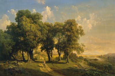 Unter den Linden (avondlandschap) door Anton Hansch