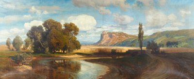 Kasteel Devín (Theben) aan de Donau door Anton Hlavacek