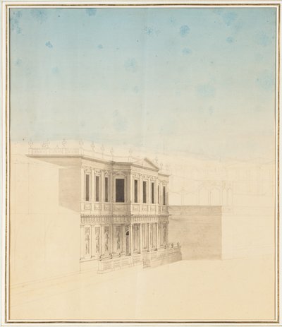 Een uitzicht op het Sultane Hadigé Paviljoen bij Defterdar Bournou door Anton Ignaz Melling