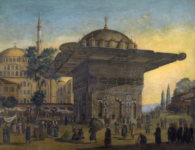 Uitzicht op de Tophane fontein, Istanbul, Turkije door Anton Ignaz Melling