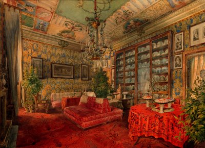 Interieur, Midden van de 19e eeuw door Anton Ivanovich Ivanov