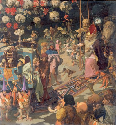 Bezoek van de maanprinses aan de dwergenkoning door Anton Josef von Kenner