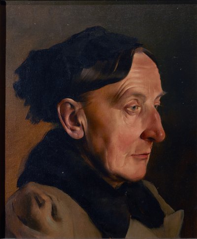 Hoofd van een oude vrouw door Anton Josef von Kenner