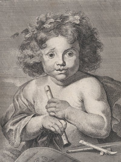 De Jonge Bacchus, met een fluit, 1728 door Anton Joseph von Prenner