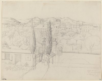 Uitzicht vanuit mijn Venster, via valfonda in Florence (Tuin in Florence Gezien vanuit het Venster van de Kunstenaar) door Anton Krüger