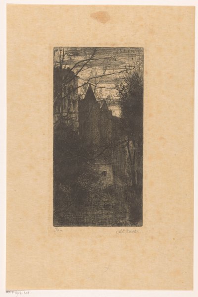 Kasteel van Pau in de schemering door Anton L. Koster (signed by artist)