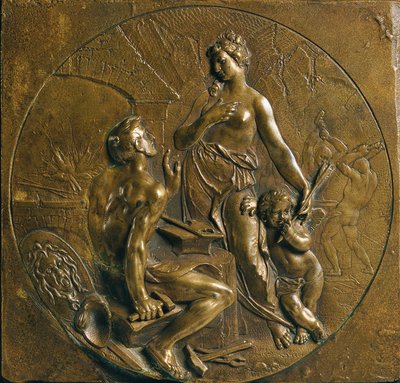 Venus met Cupido in de smederij van de vulkaan door Anton Matthias Josef Domanek