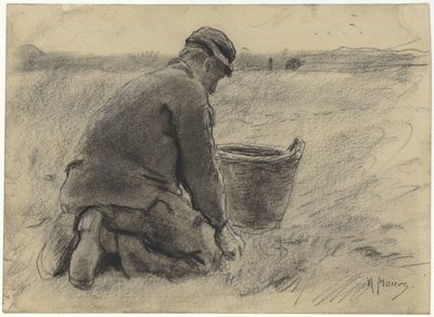 Aardappelrooier door Anton Mauve