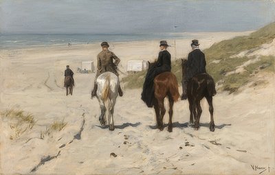 Rit op het strand. 1876 door Anton Mauve