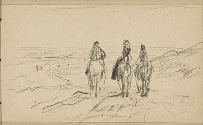 Drie ruiters in de duinen door Anton Mauve