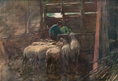 Interieur van een schuur door Anton Mauve