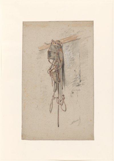 Paardentuig door Anton Mauve