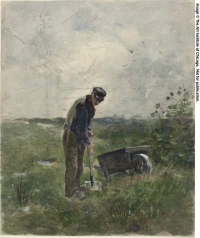Ploegen door boeren door Anton Mauve