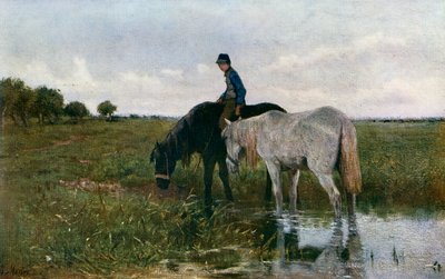 Paarden water geven, 1871, 1912 door Anton Mauve