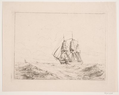 Een linieschip door Anton Melbye