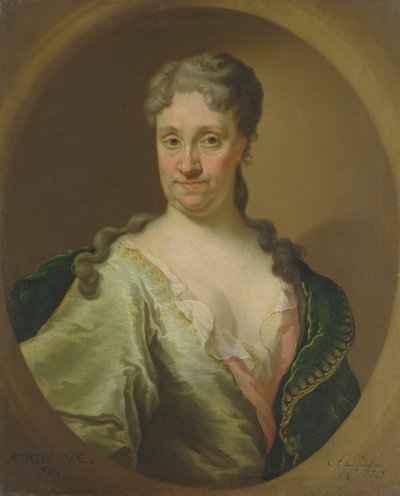Portret van Barbara Lutken (1664-1740), 1718 door Anton Paulsen