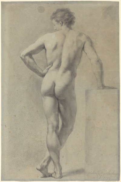 Studie van mannelijk naakt door Anton Raphael Mengs