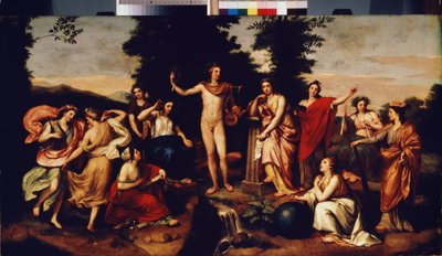 Parnassus, ca. 1750-60 door Anton Raphael Mengs