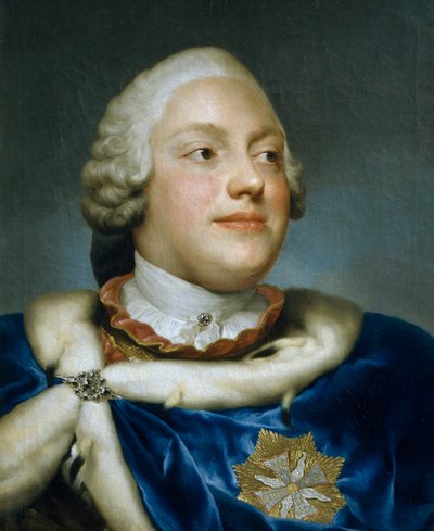 Portret van kroonprins Frederik Christiaan keurvorst van Saksen, olieverf op doek door Anton Raphael Mengs