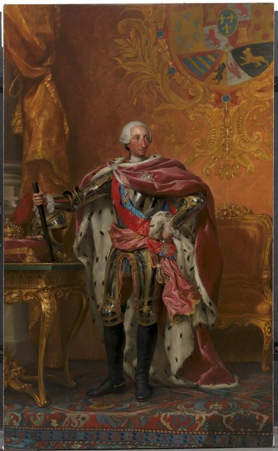 Portret van koning Karel III van Spanje door Anton Raphael Mengs