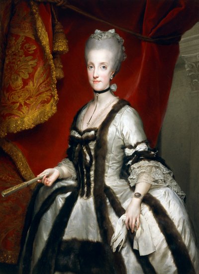 Portret van Maria Carolina van Oostenrijk, Koningin van Napels door Anton Raphael Mengs