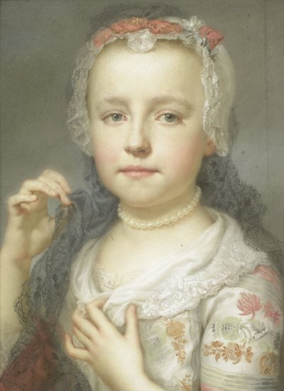 Portret van een jong meisje, mogelijk Julie Carlotta Mengs, zus van de kunstenaar, 1742-44 door Anton Raphael Mengs