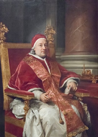 Portret van paus Clemens XIII Rezzonico door Anton Raphael Mengs