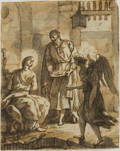De heilige Petrus bezoekt de heilige Agatha in de gevangenis en geneest haar wonden door Anton Raphael Mengs