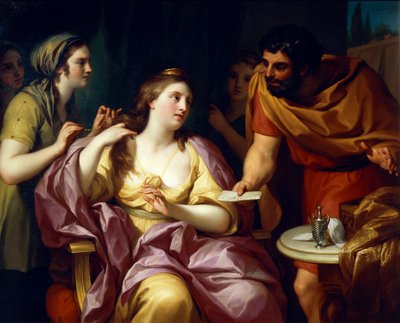Semiramis verwelkomt het nieuws van de opstand van Babylon door Anton Raphael Mengs
