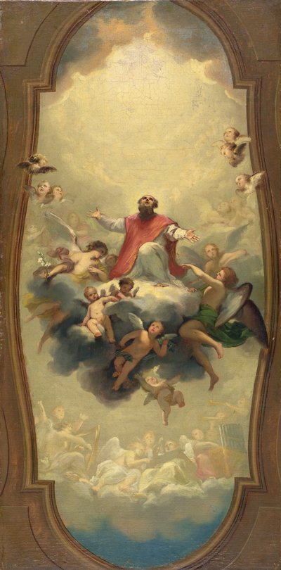 St. Eusebius naar de hemel gedragen, ca. 1757 door Anton Raphael Mengs