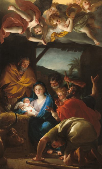 De Aanbidding van de Herders door Anton Raphael Mengs