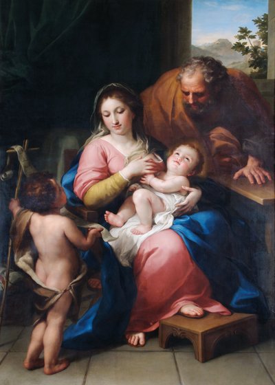 De Heilige Familie met de Jonge St. Johannes door Anton Raphael Mengs