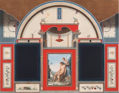 Muurschildering van een Romeins huis op het terrein van de Villa Negroni in Rome, Venus en de gewonde Adonis door Anton Raphael Mengs